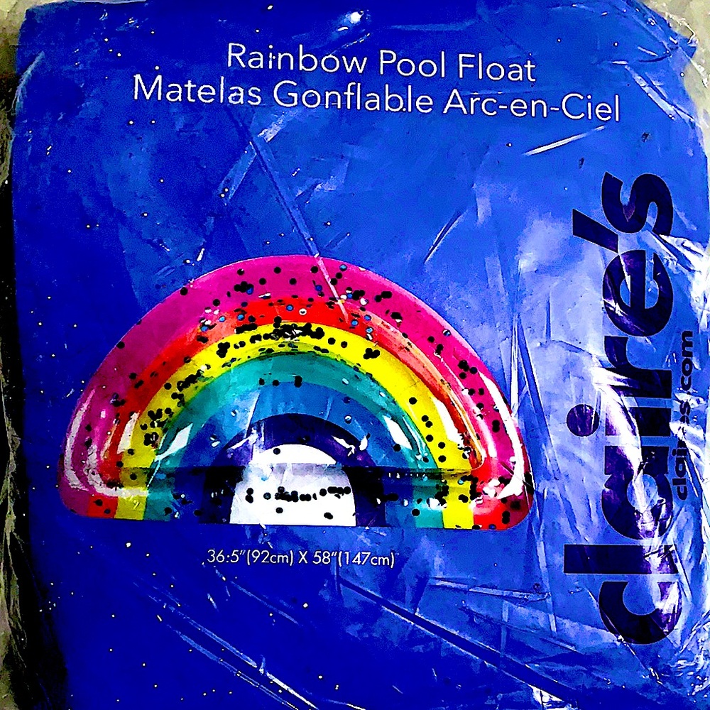 Rainbow pool float from Claire’s (never opened) BRAND NEW